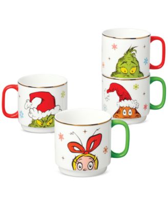 Merry Grinchmas Stackable Mugs, Set of 4