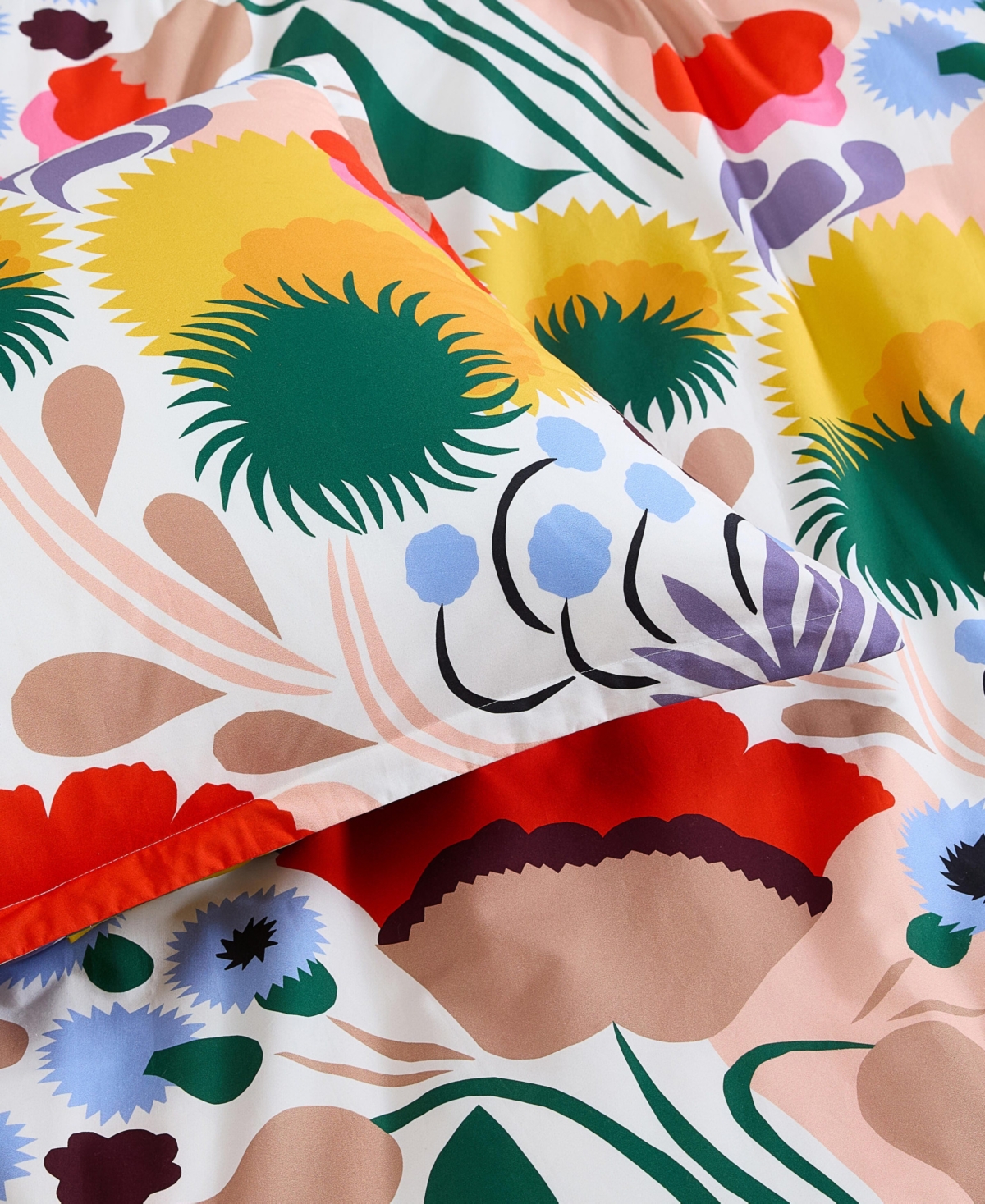 Marimekko Ojakellukka Cotton Percale Duvet Cover Set In Multi