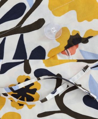 Mykero Cotton Percale 3-Pc. Duvet Cover Set, Full/Queen