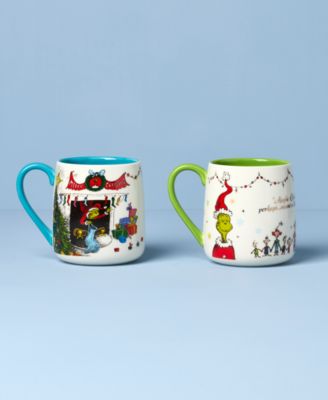 WhoVille Grinch Fireplace Mugs, Set of 2