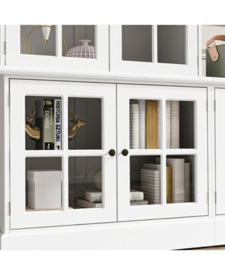   display cabinet, 12 doors, tempered glass High quality luxury white multifunctional TV cabinet
