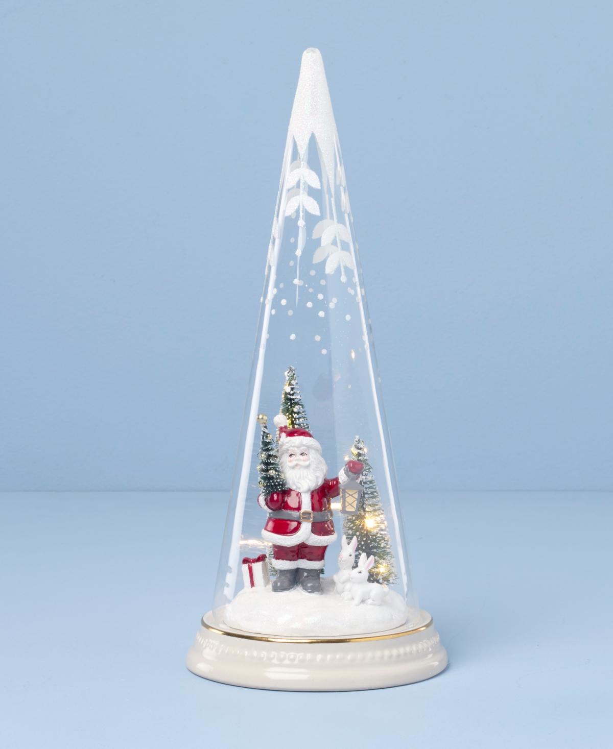 Lenox Merry & Magical Light-up Santa With Lantern Figurine In Multi