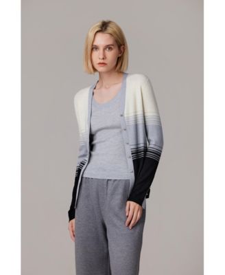 Women's Lurex Wool Cardigan | Metallic Button Up V Neck Sweater | Ultra Soft Ribbed Shimmer Knit | Machine Washable Cardigan Sweaters