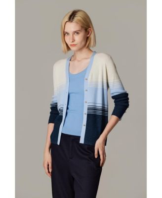 Women's Lurex Wool Cardigan | Metallic Button Up V Neck Sweater | Ultra Soft Ribbed Shimmer Knit | Machine Washable Cardigan Sweaters