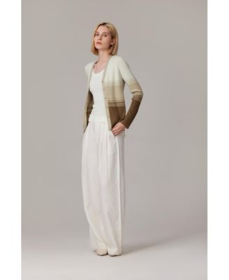 Women's Lurex Wool Cardigan | Metallic Button Up V Neck Sweater | Ultra Soft Ribbed Shimmer Knit | Machine Washable Cardigan Sweaters