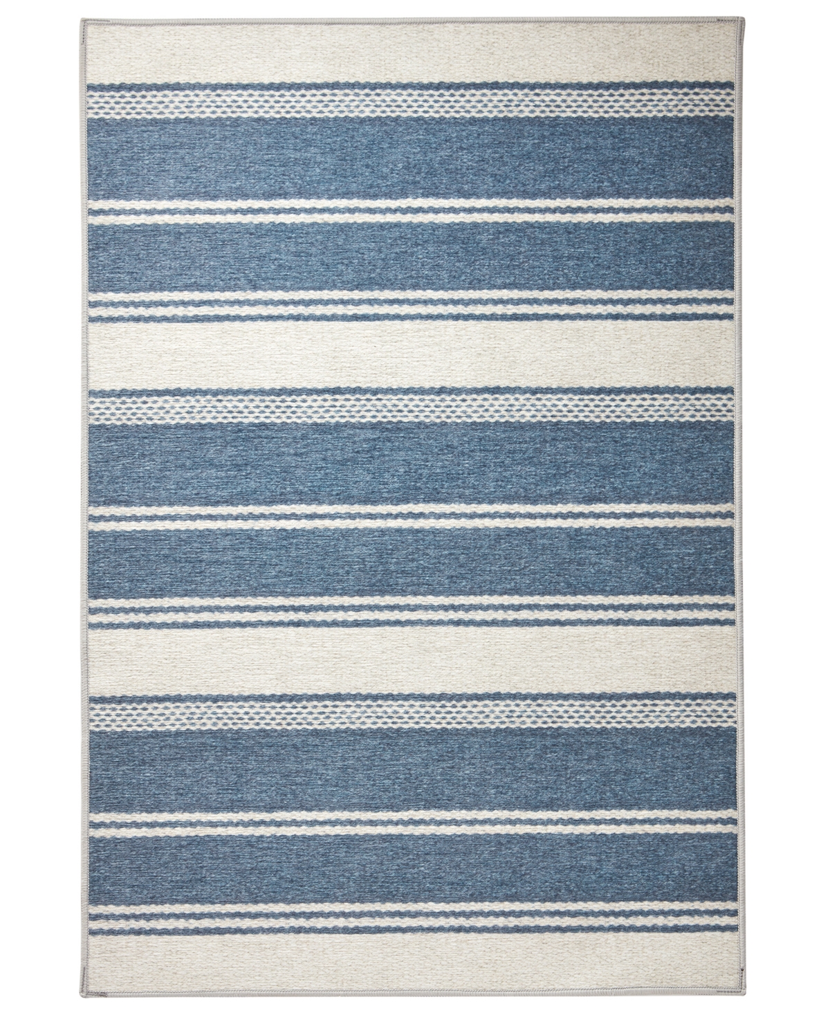 Dash And Albert Rugs By Annie Selke Bowman Stripe Machine Washable Da2337 8'x10' Area Rug In Blue