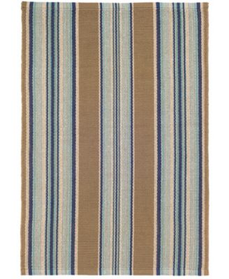 Dash and Albert Rugs by Annie Selke - Blue Heron Stripe Indoor/Outdoor DA142 3'x5' Area Rug