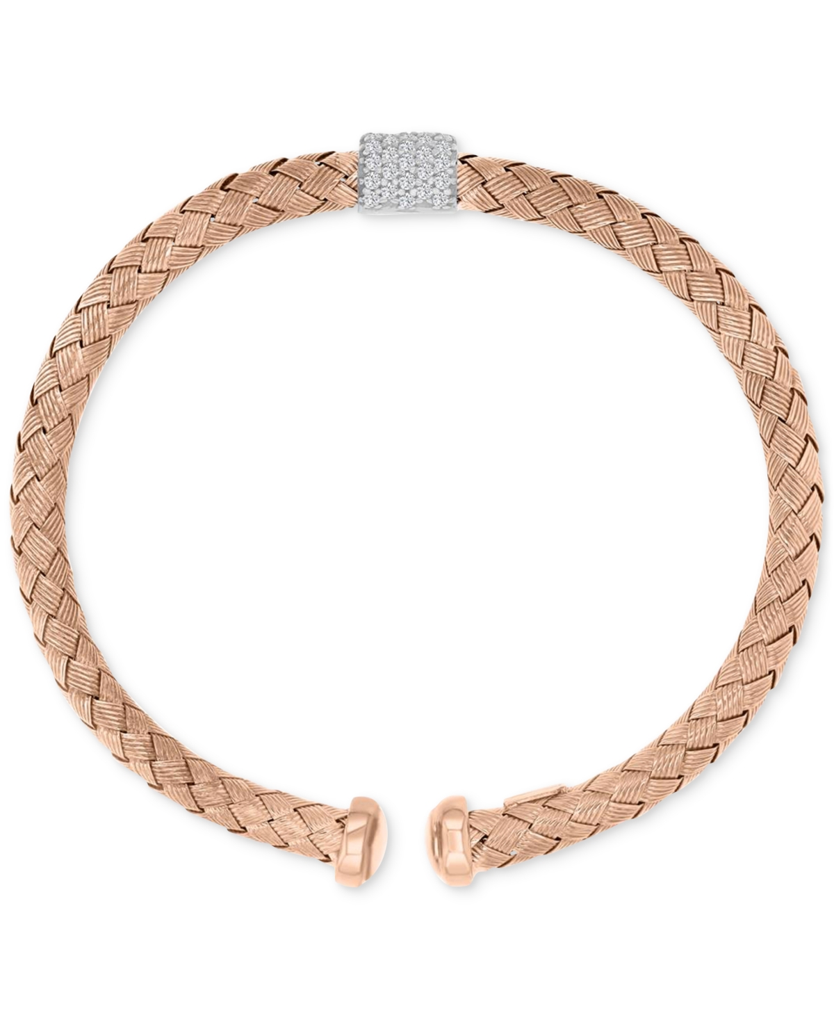 Macy's Cubic Zirconia Bangle Bracelet In 18" In Gold