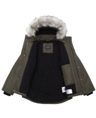 Little and Big Boys' Parka Jacket with Removable Trim