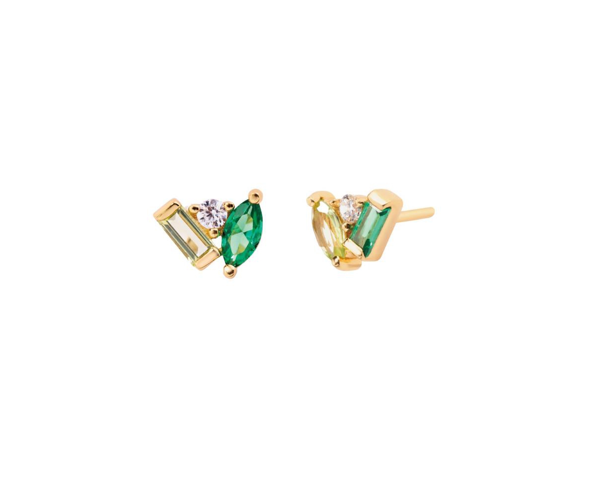 Seraphina Celeste Tsavorite and Peridot Stud Earrings - Green