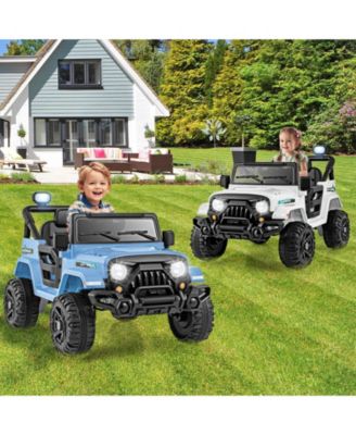 12V Kids Ride on Truck Car w/ Remote Control Threaded Wheels 3 Speeds LED Lights