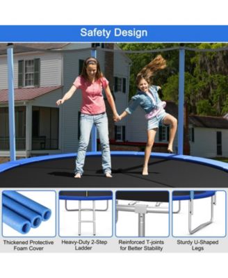 Outdoor Trampoline with Safety Closure Net