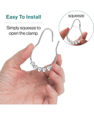 Shower Curtain Rings - Set of 12, Rustproof Stainless Steel