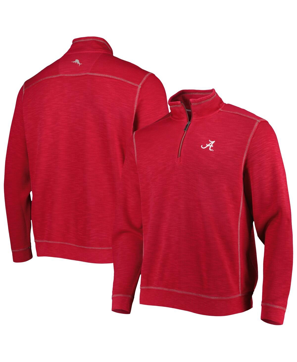 Men's Crimson Alabama Crimson Tide Sport Tobago Bay Tri-Blend Mock Neck Half-Zip Jacket - Crimson