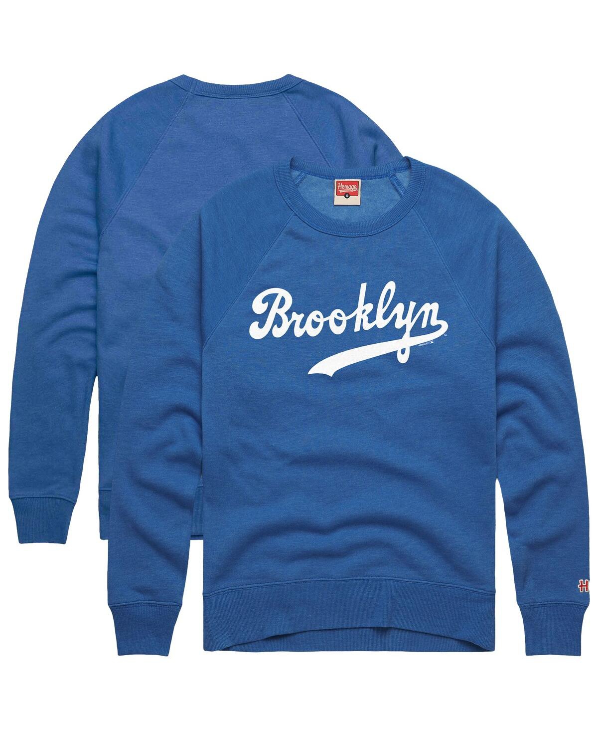 Men'sÂ Royal Brooklyn Dodgers Retro Tri-Blend Pullover Sweatshirt - Royal