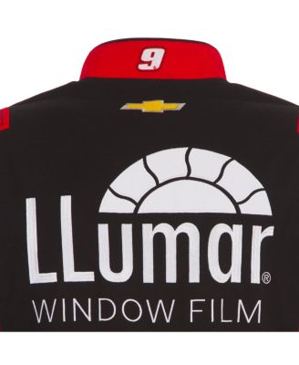 Men's Black/Red Chase Elliott Llumar Full-Snap Twill Uniform Jacket