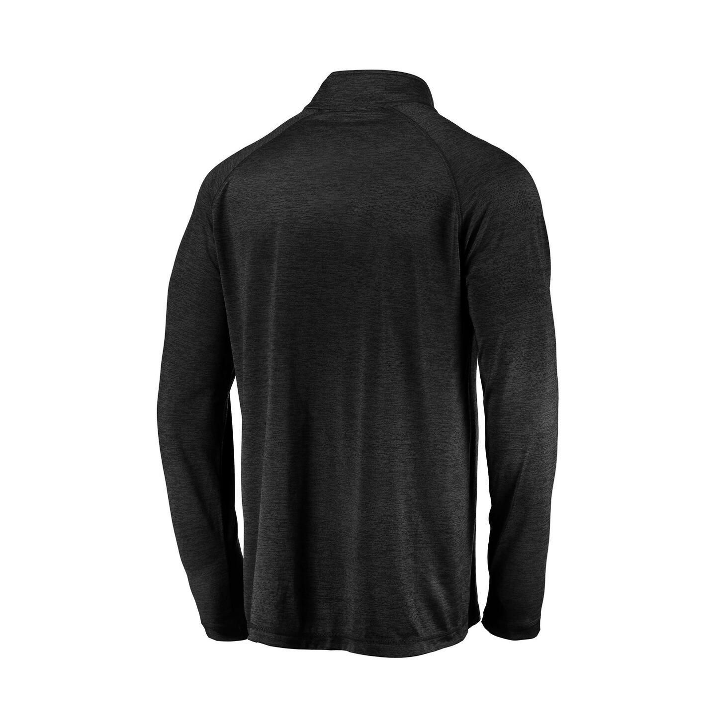Мужская куртка Fanatics Black Las Vegas Raiders Striated Primary Logo Raglan Quarter-Zip Pullover — фото 3