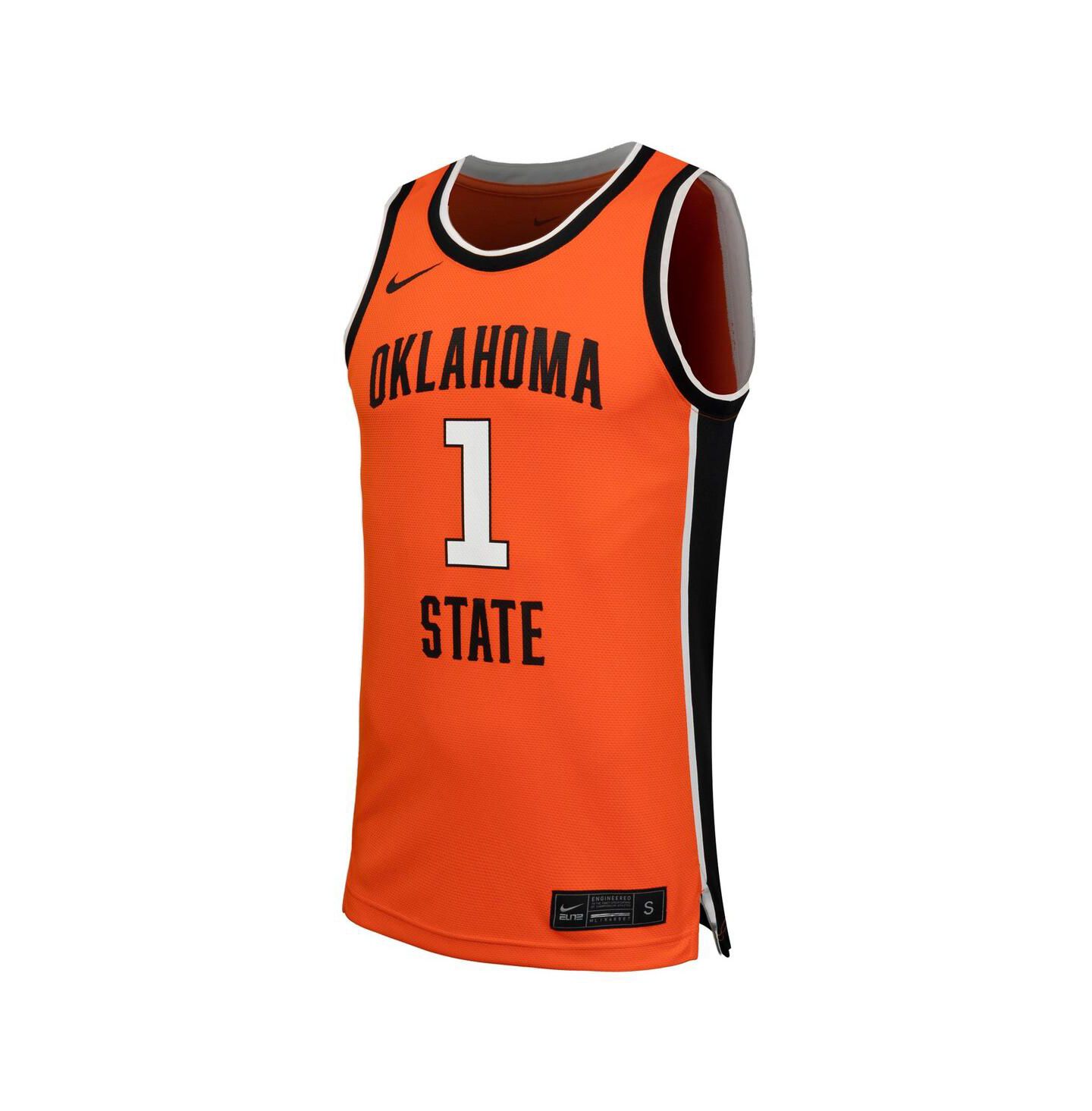 Мужской топ Nike 1 Orange Oklahoma State Cowboys Replica Basketball Jersey — фото 2