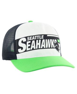 '47 Brand - Big Boys and Girls White/Neon Green Seattle Seahawks Trucker Adjustable Hat