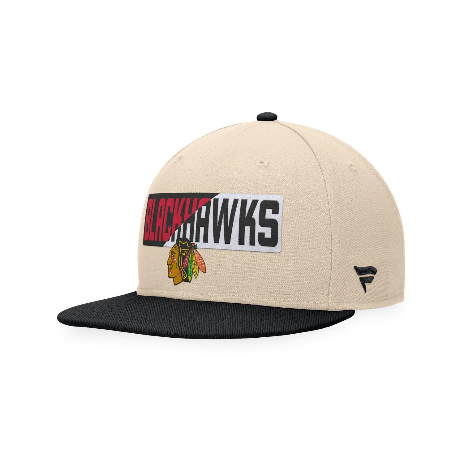 Men's Cream/Black Chicago Blackhawks Goalaso Snapback Hat