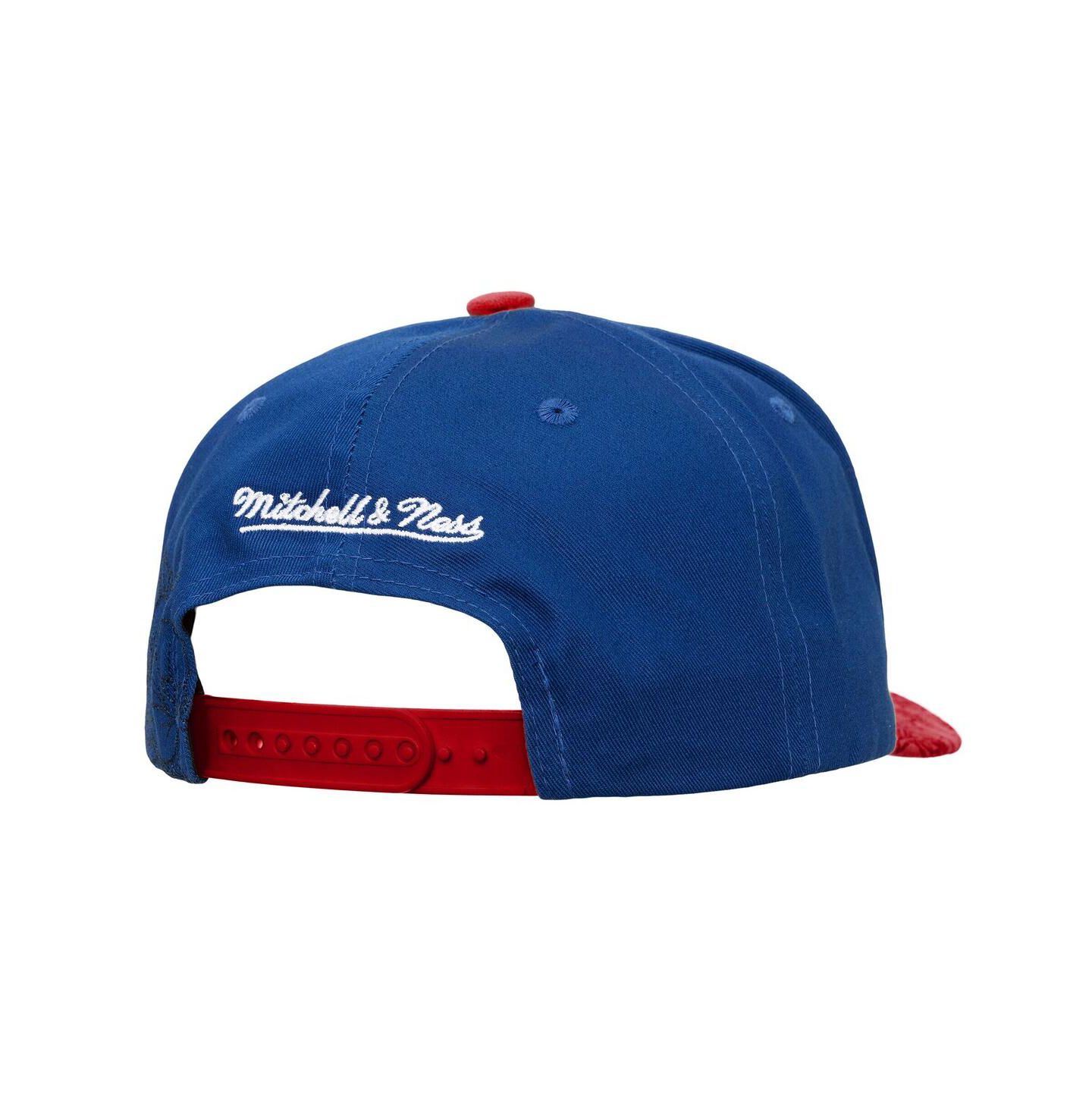 Мужская кепка Mitchell & Ness Blue/Red Denver Nuggets May Flowers Adjustable Hat — фото 2