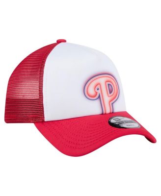 Toddler White/Red Philadelphia Phillies Painted A-Frame 9FORTY Trucker Adjustable Hat