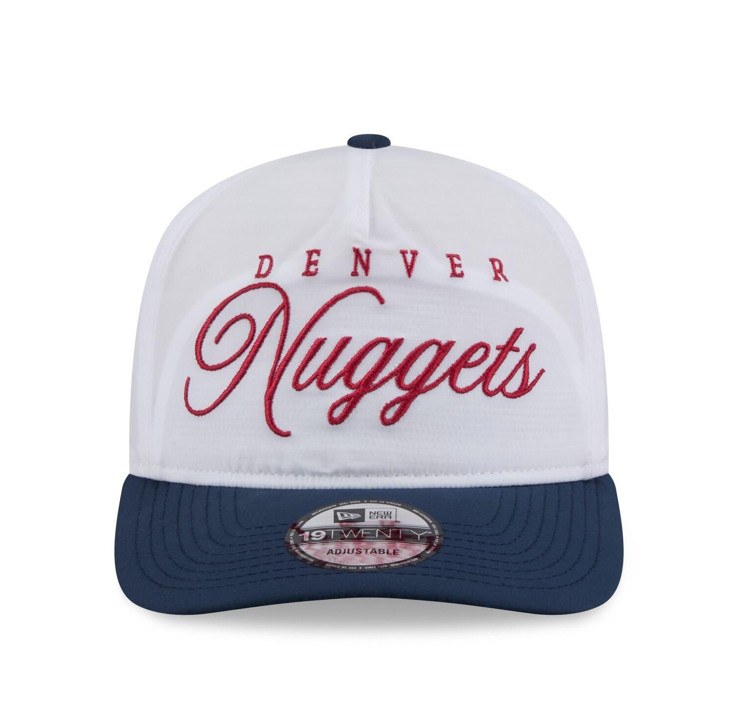 Men's White/Navy Denver Nuggets 2025 NBA Draft On-Stage Nylon 19TWENTY Adjustable Hat