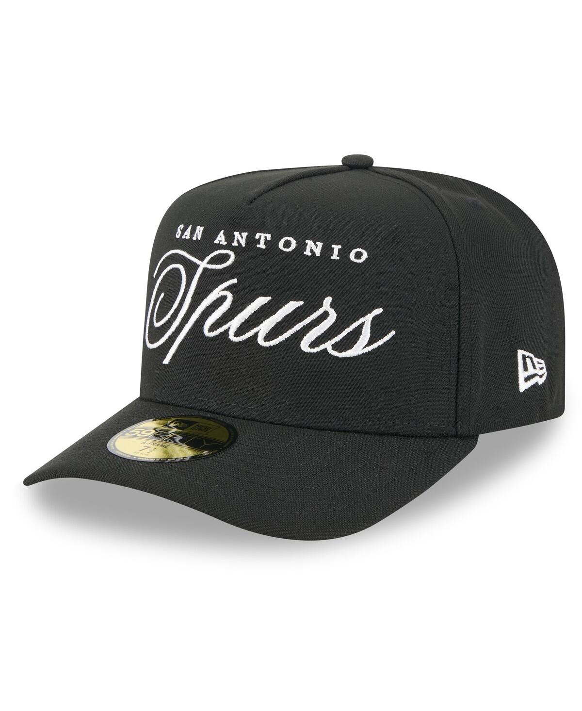 New Era Men's Black San Antonio Spurs 2025 Nba Draft A-Frame 59FIFTY Fitted Hat