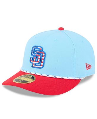 New Era - Men's Light Blue/Red San Diego Padres 2025 Fourth of July Low Profile 59FIFTY Fitted Hat
