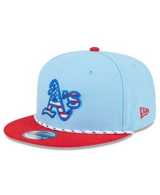 New Era - Men's Light Blue/Red Athletics 2025 Fourth of July 9FIFTY Snapback Hat