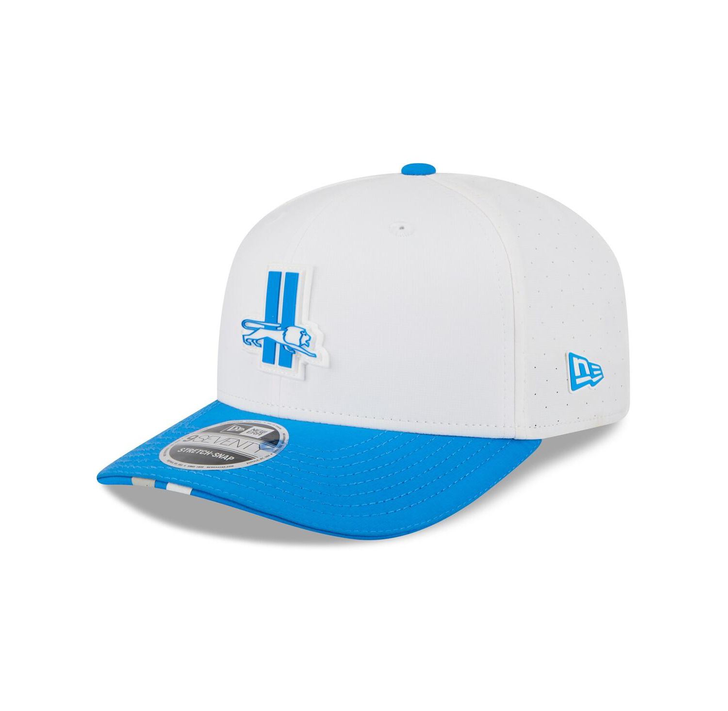 Men's White/Blue Detroit Lions 2025 NFL Training Camp Throwback Logo 9SEVENTY Adjustable Hat