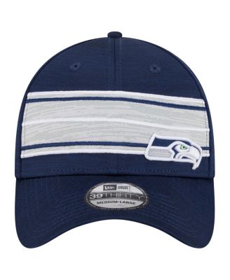 Men's College Navy Seattle Seahawks Stripes 39THIRTY Flex Hat