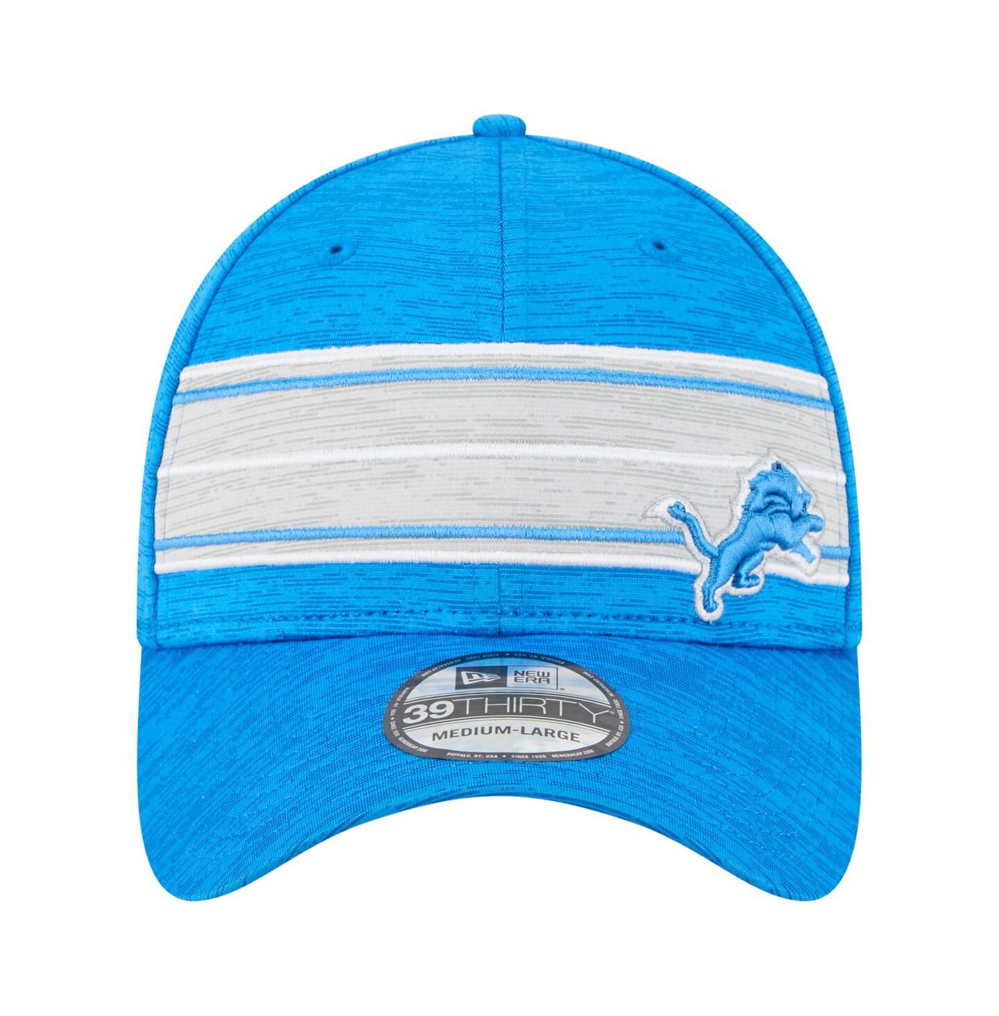 Мужская кепка New Era Blue Detroit Lions Stripes 39THIRTY Flex Hat — фото 2