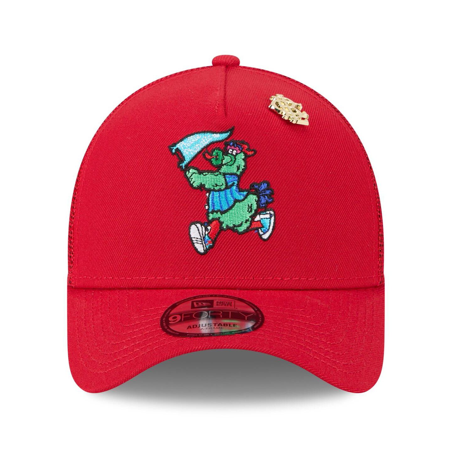 Мужская кепка New Era Red Philadelphia Phillies 2025 Big League Chew A-Frame 9FORTY Adjustable Trucker Hat — фото 3