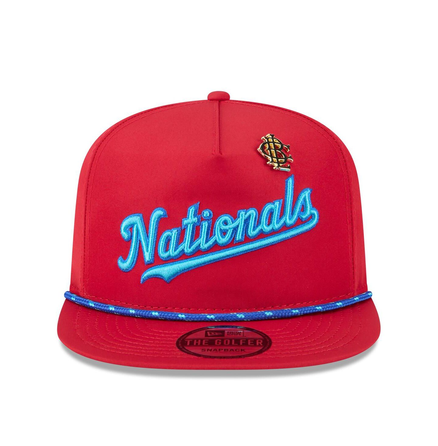 Мужская кепка New Era Red Washington Nationals 2025 Big League Chew Golfer Snapback Hat — фото 2