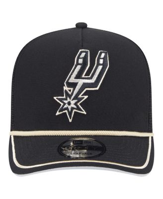 Men's Black San Antonio Spurs Vintage Team Rope A-Frame 9FIFTY Snapback Hat