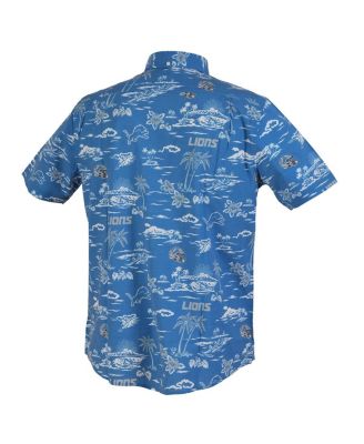 Men's Blue Detroit Lions Kekai Performance Button-Down Shirt