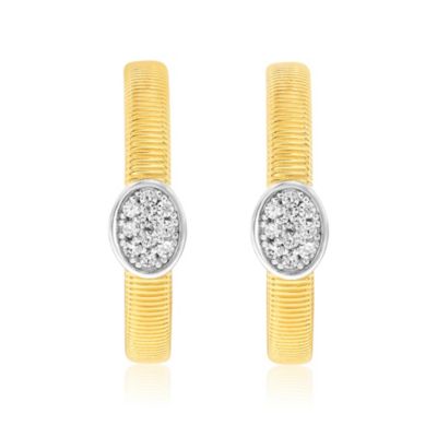 Suzy Levian Golden Helix Sterling Silver & Cubic Zirconia Pave Coil Huggie Hoop Earrings