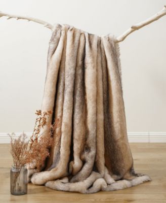 Luxury Tipped Faux Fur Throw, 60"x 80"