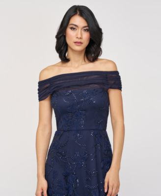 Women's Gemma Beaded Off-The-Shoulder A-Line Dress