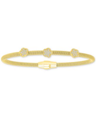 Cubic Zirconia Star Charm Bracelet in Sterling Silver (also in 14k Gold Over Sterling Silver)