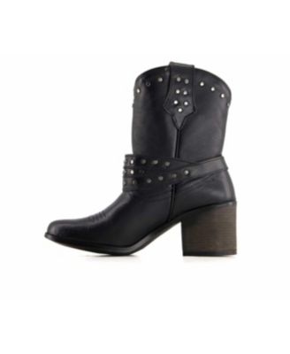 Women's Western Leather Boots with Buckle