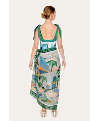 Women's Beach Sarong Wrap - Green Wonderland