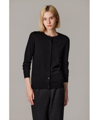Women's 100% Merino Wool Light Weight Cardigan | Ultra Soft Fine-gauge Sweaters Machine Washable