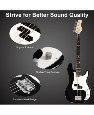 Full Size Electric 4 String Bass Guitar for Beginner Starter Complete Kit