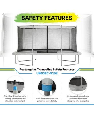 9' X 15' Gymnastics Style, Rectangular Trampoline Set with Premium Top-Ring Enclosure System - Beige/Black