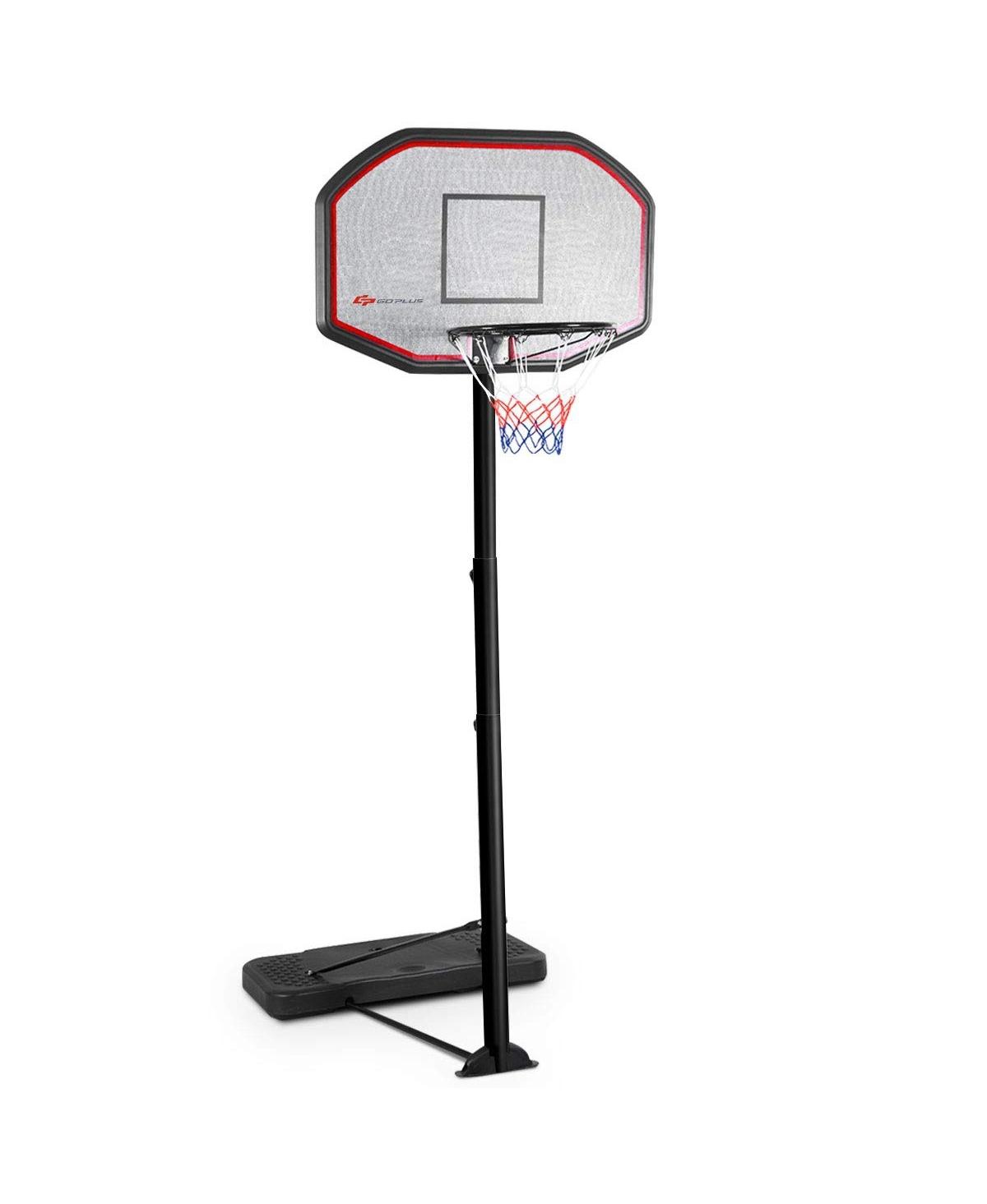 Height Adjustable Portable Shatterproof Backboard Basketball Hoop with 2 Nets - Black