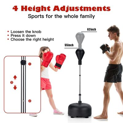 Adjustable Freestanding Punching Bag with Boxing Gloves