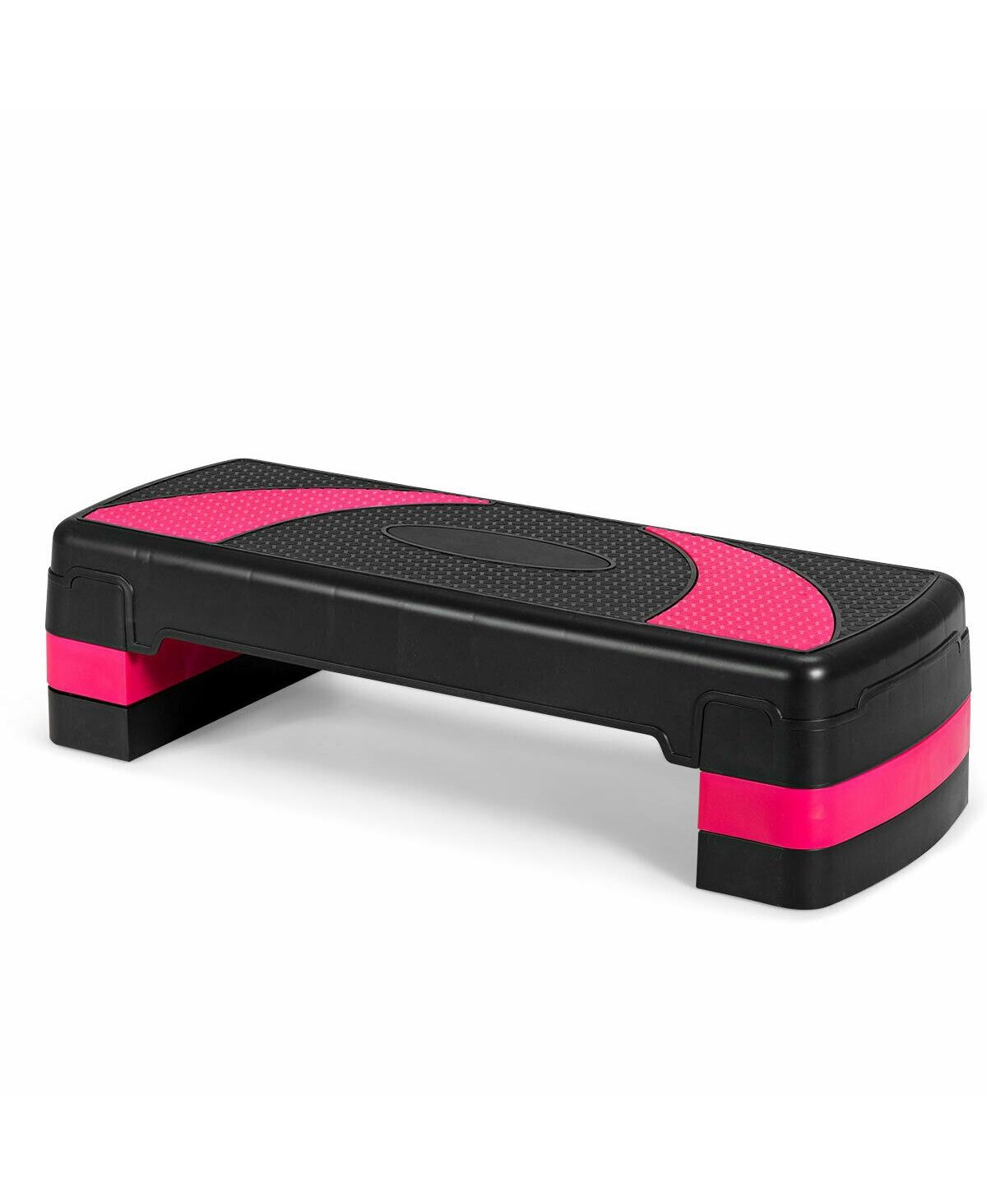 31 Inch Exercise Aerobic Stepper Adjustable with Non-Slip Pads - Pink