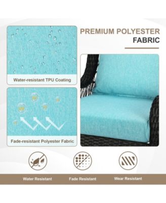 21x21 Inch Outdoor Deep Seat Cushion Set with Adjustable Straps and Waterproof